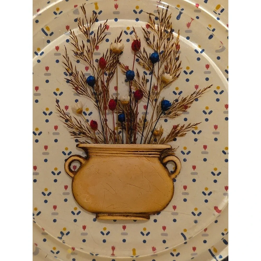 Vintage Colorflo CA Lucite Resin Trivet Acrylic Basket‎ Dried Out Flowers 8